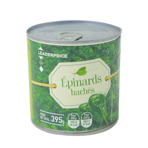 LP EPINARDS HACHES [ CHOPPED SPINACH ] 395G