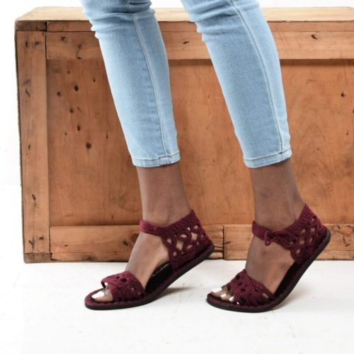 Emilia African Thread Crocheted Sandals by Posh Creative