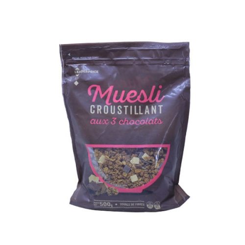 LP MUESLI CROUSTILLANT AUX 3 CHOCOLATS 500G