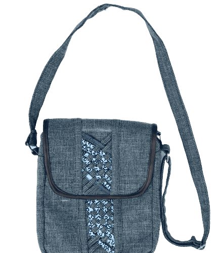 Toolkit Limbag Shoulder Blue with Kitenge Fabric by Aflimba