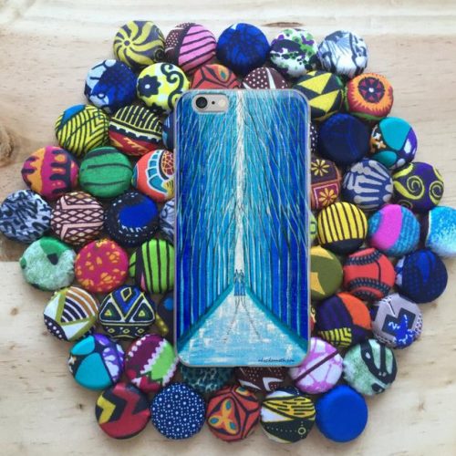 iPhone Case - Amani - African art - Original painting by Kenneth Nkusi (iridescent on canvas) - 7/7+/8/8+/X