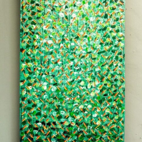 United I - Original painting by Nkusi Kenneth - Acrylics on canvas - African art - Green nature inspiration