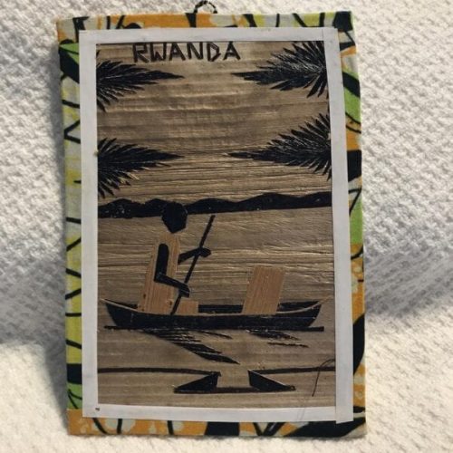 Wooden Hand Decorated Picture Card with Boat