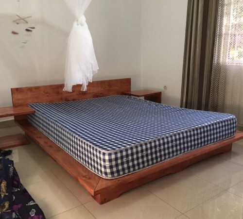 Stained Cypress Wood Bed