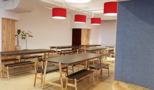 Dining Table with Bench for Cafeterias