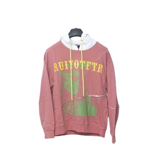 Men Color-Block Letter Drawstring Hoodie