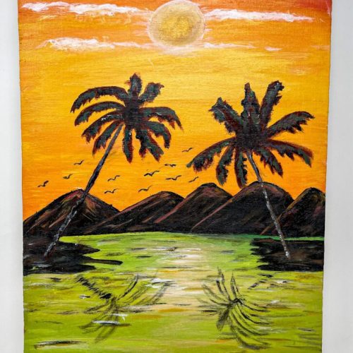 African Sunset - original painting by Briand Kimana