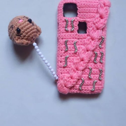 Pink Crochet phone case
