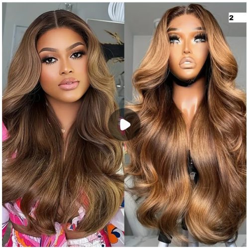 Elegant Brown to Honey Blonde Ombre Lace Front Wig