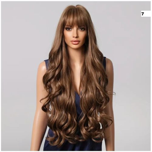 Chic Brown Long Curly Wig for Women