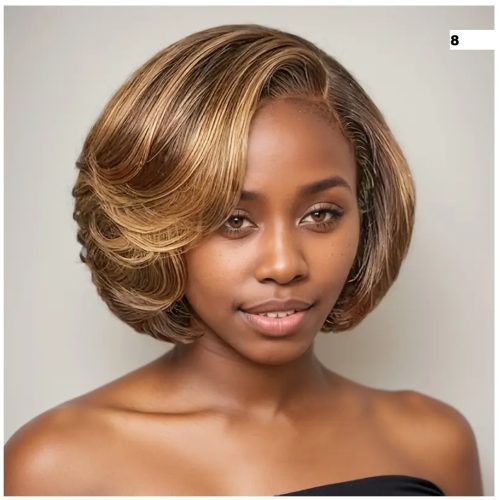Women'S Stylish Short Bob Wig with Side Part