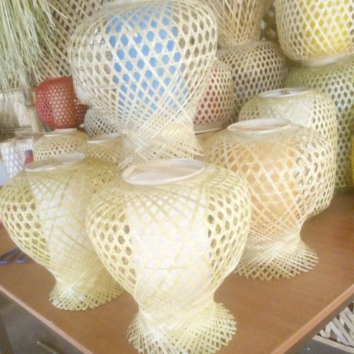 Handcrafted bamboo lamp cover