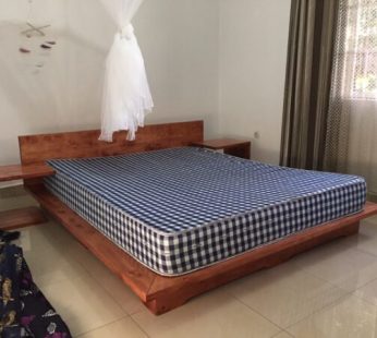 Stained Cypress Wood Bed