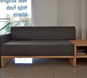 White Eucalyptus and Partly Upholstered Sofa by Inwood