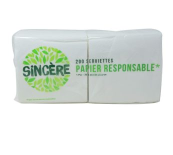 SINCERE 200 SERVIETTES 30x30CM