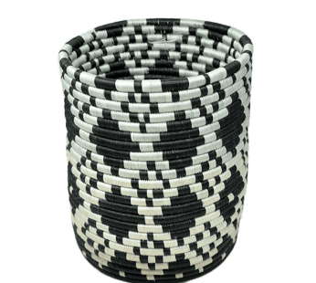 Beautiful black &White patterns handwoven storage basket