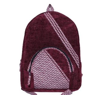 Slim Limbag Backpack Maroon with Kitenge Fabric by Aflimba