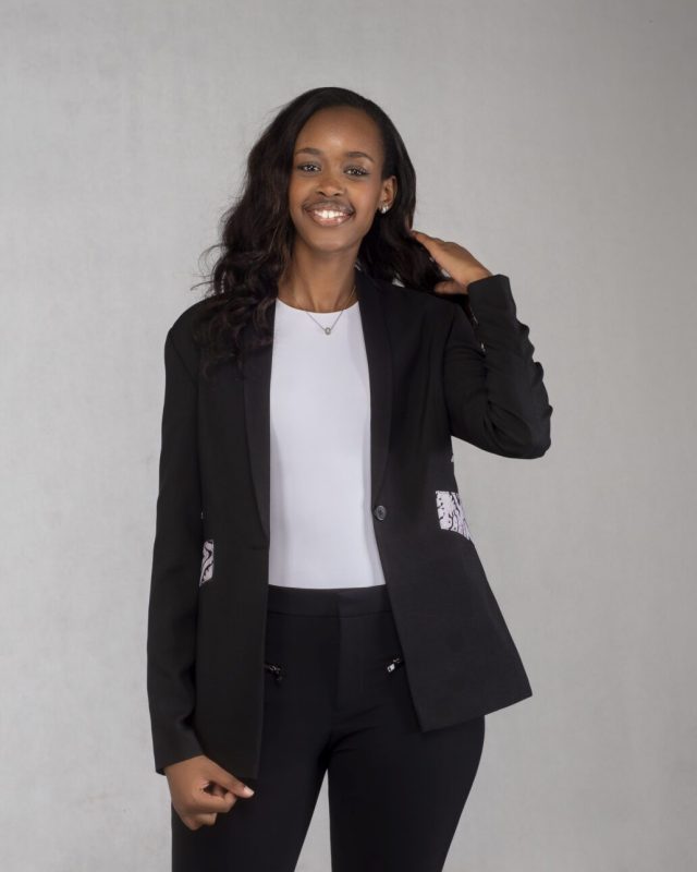 F and Y Made in Rwanda Black Batik Women Blazer
