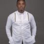 F and Y Made in Rwanda White Long sleeve Men Shirt with Imigongo