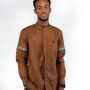 F and Y Made in Rwanda Long sleeve Brown Shirt