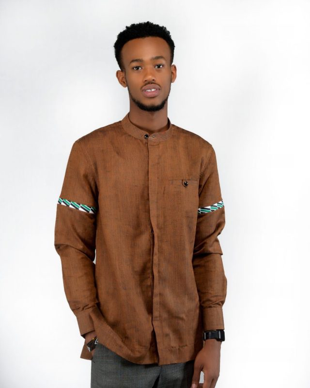 F and Y Made in Rwanda Long sleeve Brown Shirt