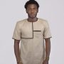 F and Y Made in Rwanda Kaki Shortsleeve Men's Shirt