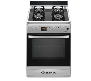 ELEKTA 60X60 GAS OVEN ,4BURNER HALF INOX EK-6111(FDD)K