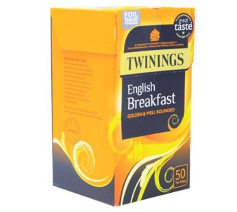 TWININGS ENGLISH BREAKFAST TEA BAGS 50’S