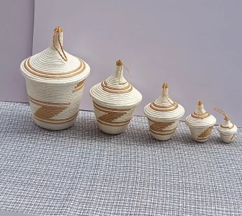 Sisal Peace Baskets Set of 5pcs