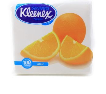 KLEENEX SERVIETTES WHITE 1PLY 100 SHEETS