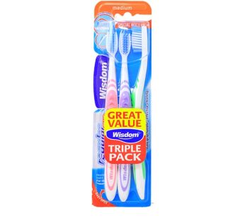 WISDOM TOOTHBRUSH TRIPLE PACK MEDIUM REGURAL PLUS