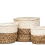 Natural Sisal and Banana Bark Storage Baskets Set