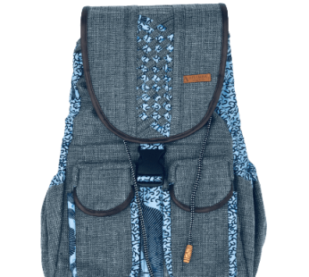 Sack Limbag – Backpack – Teal with Light Blue print by Aflimba