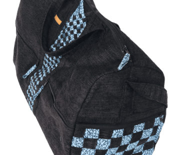 Patrone Limbag – Travel and Accessories Bag – Black With light Blue square Print By Aflimba