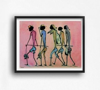 African Village Art Print, African Art, African Giclee Print, African Watercolor, Made in Africa, by McLippen