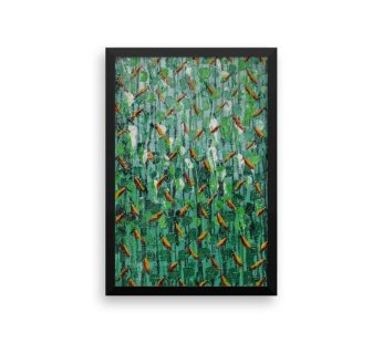 Framed poster – Love birds series III – Original painting by Kenneth Nkusi (acrylics on canvas)