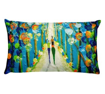 Responsible Rectangular Pillow – Original painting print by Nkusi Kenneth – African art