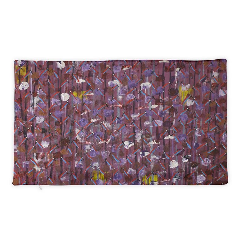 Contentment Pillow case - Original painting print by Nkusi Kenneth - African artwork - Purple