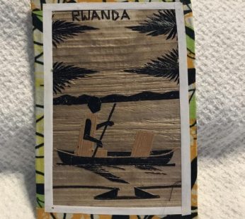 Wooden Hand Decorated Picture Card with Boat