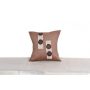 Soft Cotton Cushion Cover - Light Brown with Dark Brown & Black Ring Prints